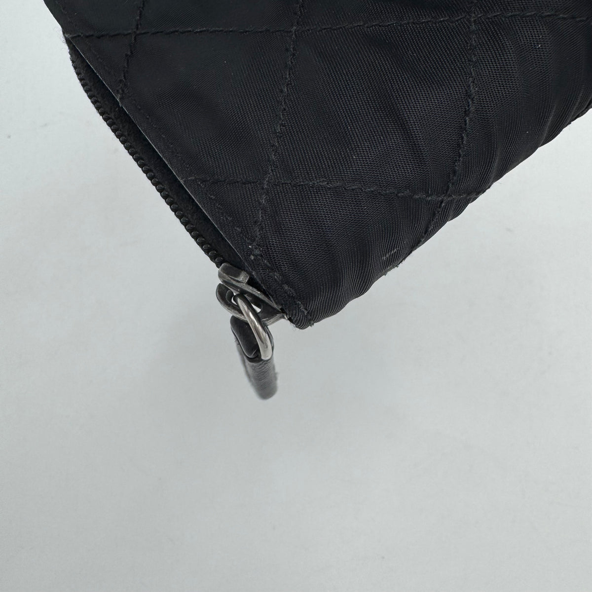 Prada Black Quilted Nylon Short Bifold Zippy Wallet