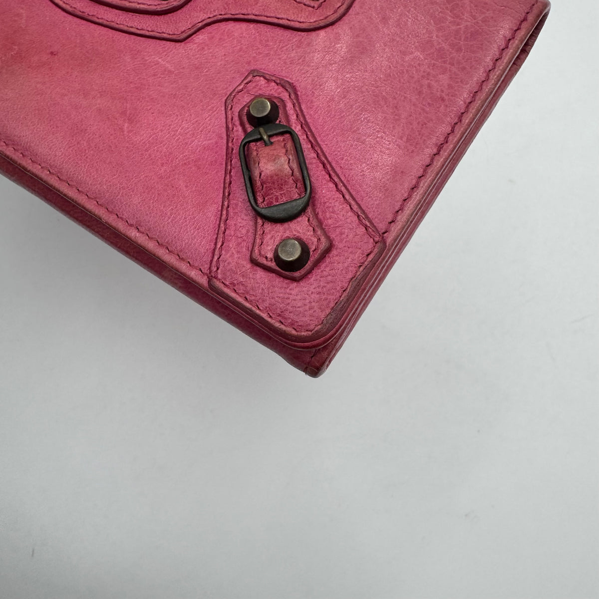 Balenciaga Pink Leather Classic Long Bifold Wallet