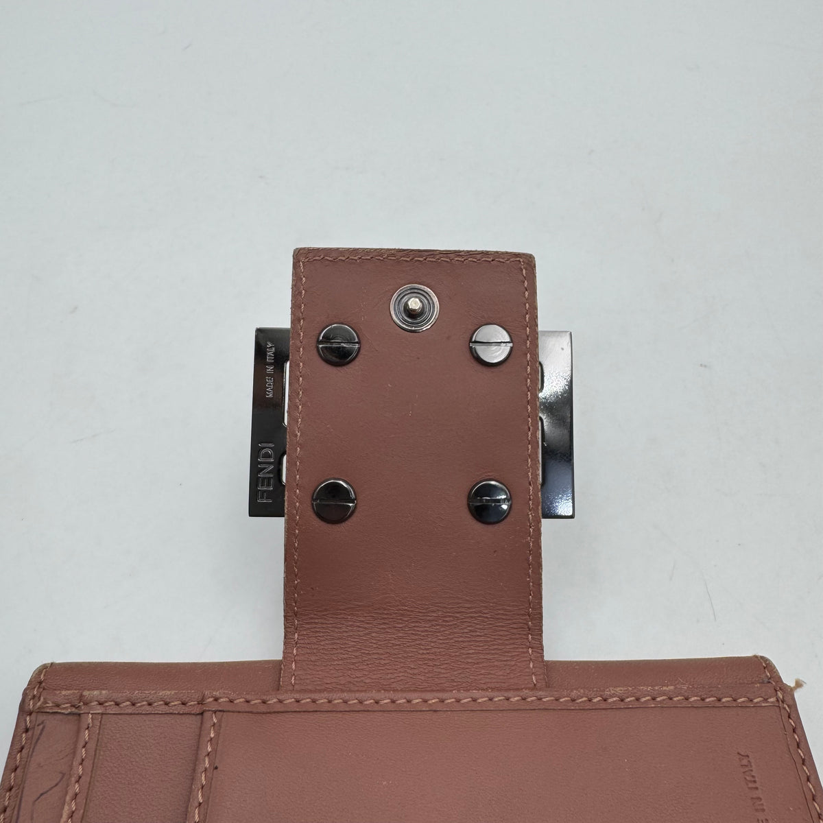 Fendi Pink Zucchino Bifold Short Wallet