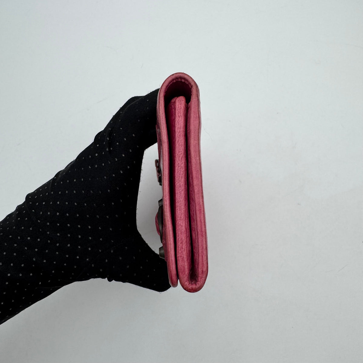 Balenciaga Pink Leather Classic Long Bifold Wallet