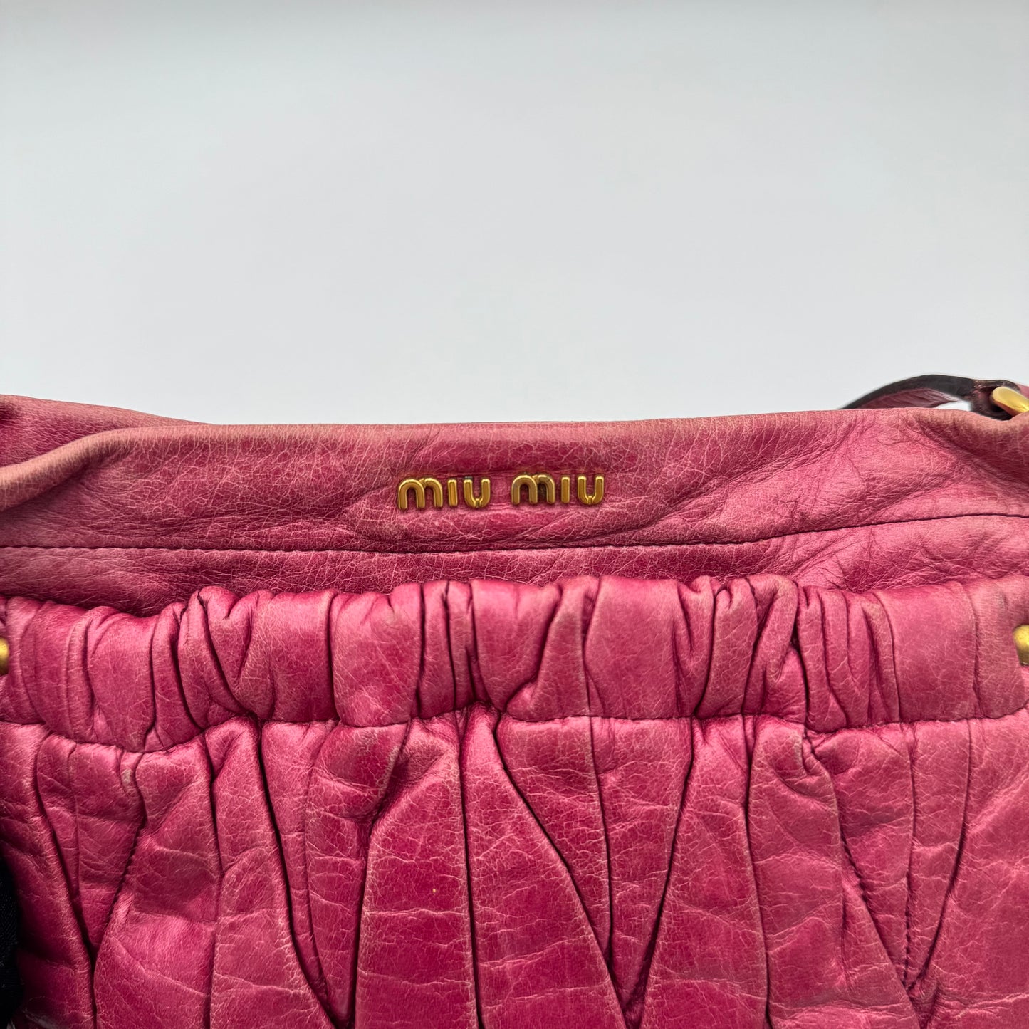 Miu Miu Pink Matelasse Front Pocket Pochette GHW