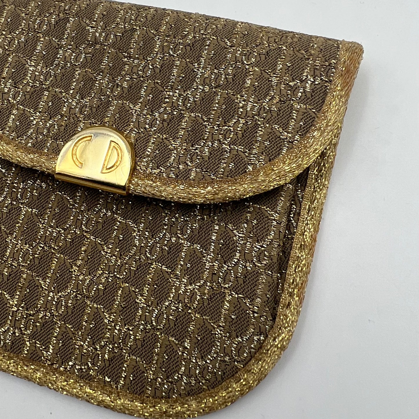 Christian Dior Gold Trotter Flap Coin Purse