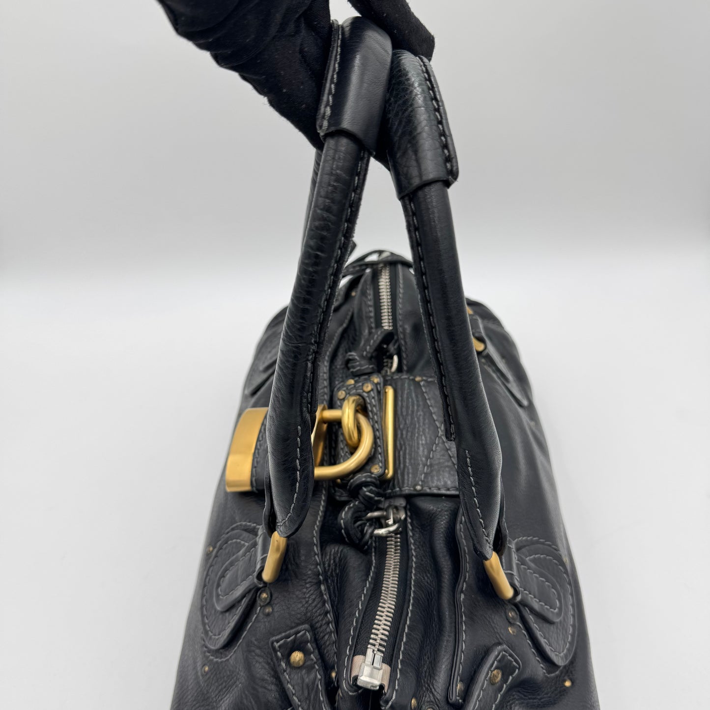 Chloe Black Leather Paddington GHW