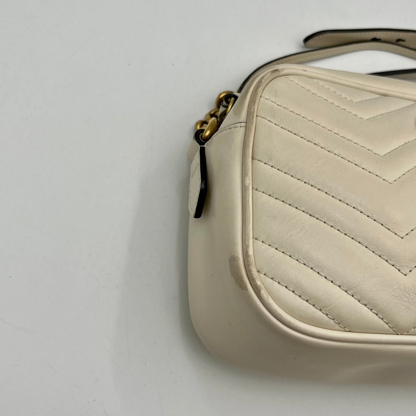 Gucci Ivory Marmont Leather Camera Crossbody