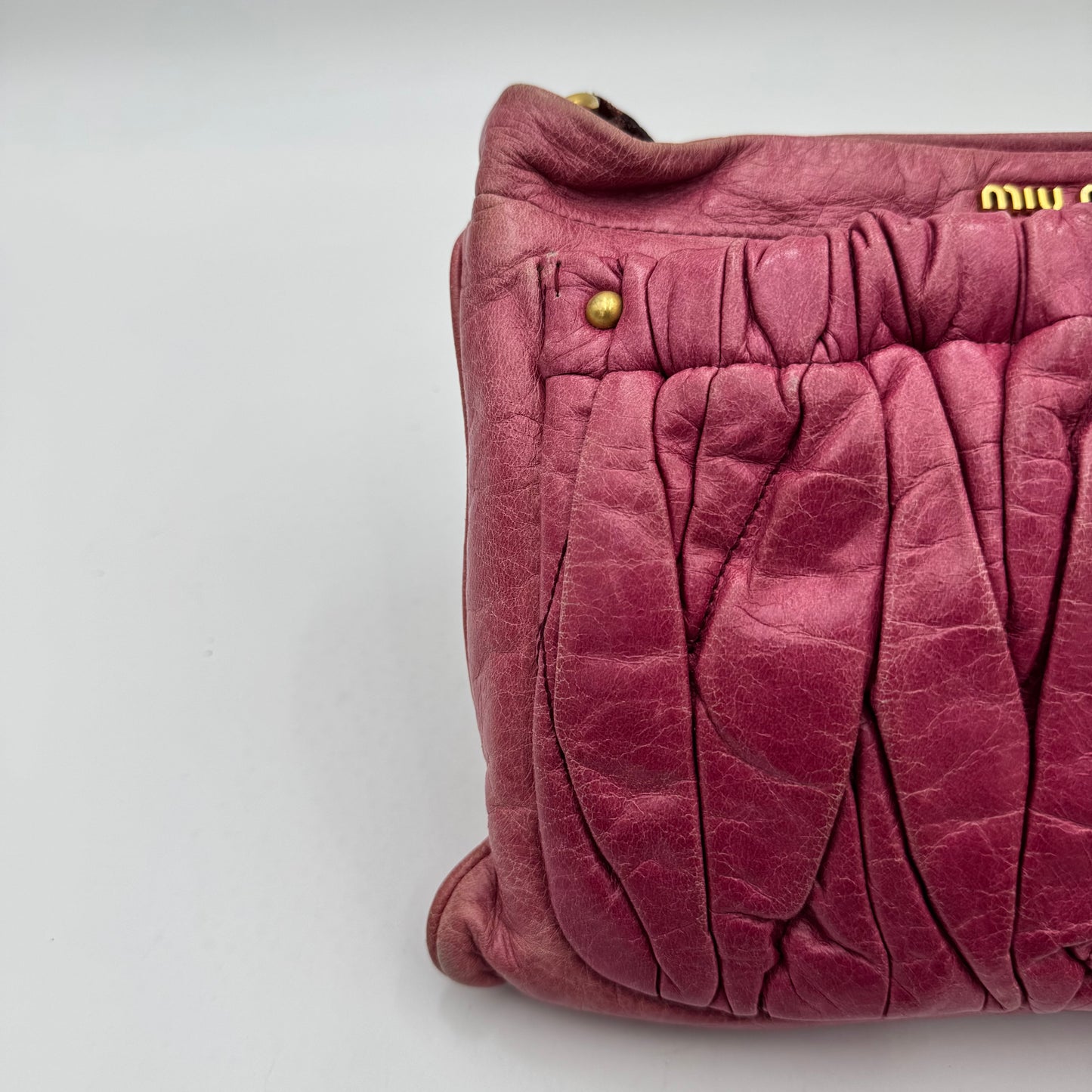 Miu Miu Pink Matelasse Front Pocket Pochette GHW