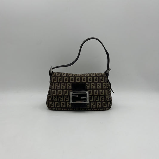 Fendi Brown Zucchino Mini Mamma Baguette