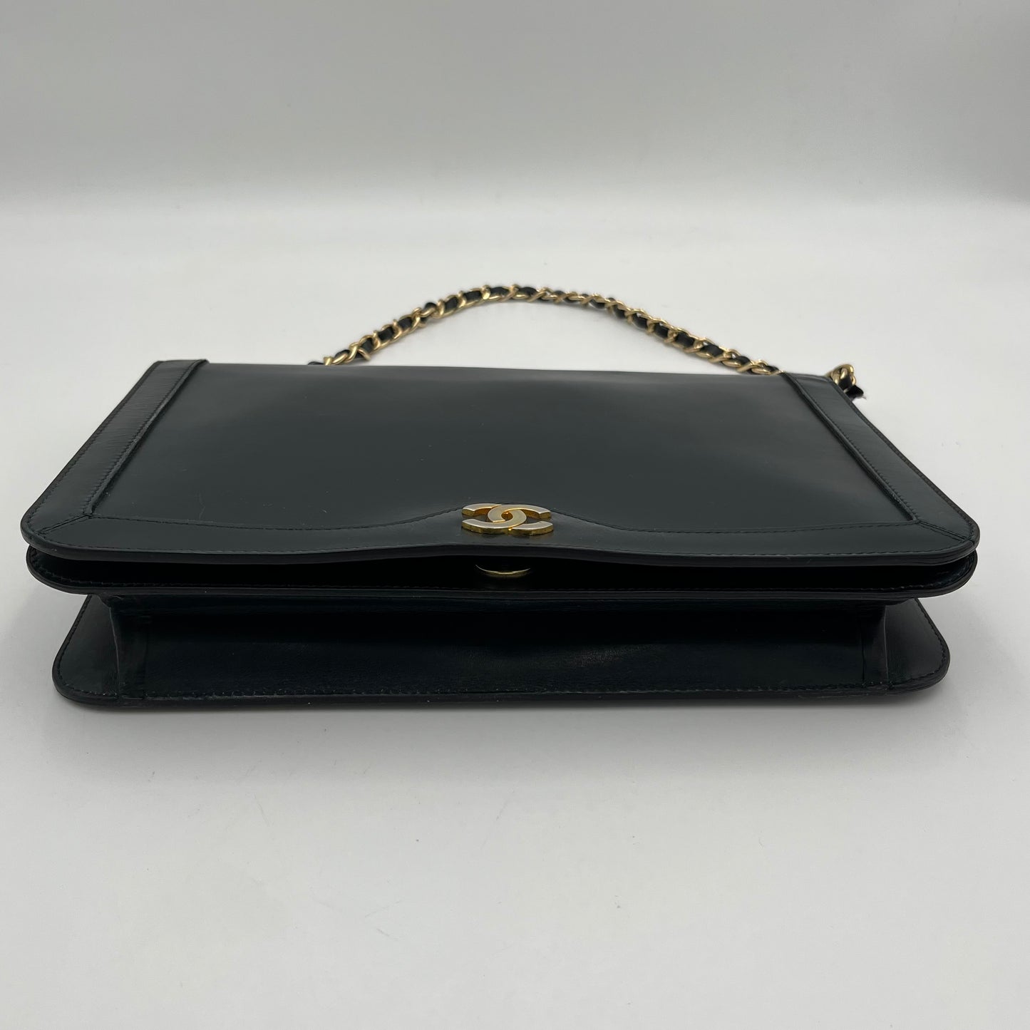 Chanel Dark Blue Single Full Flap Chain Bag