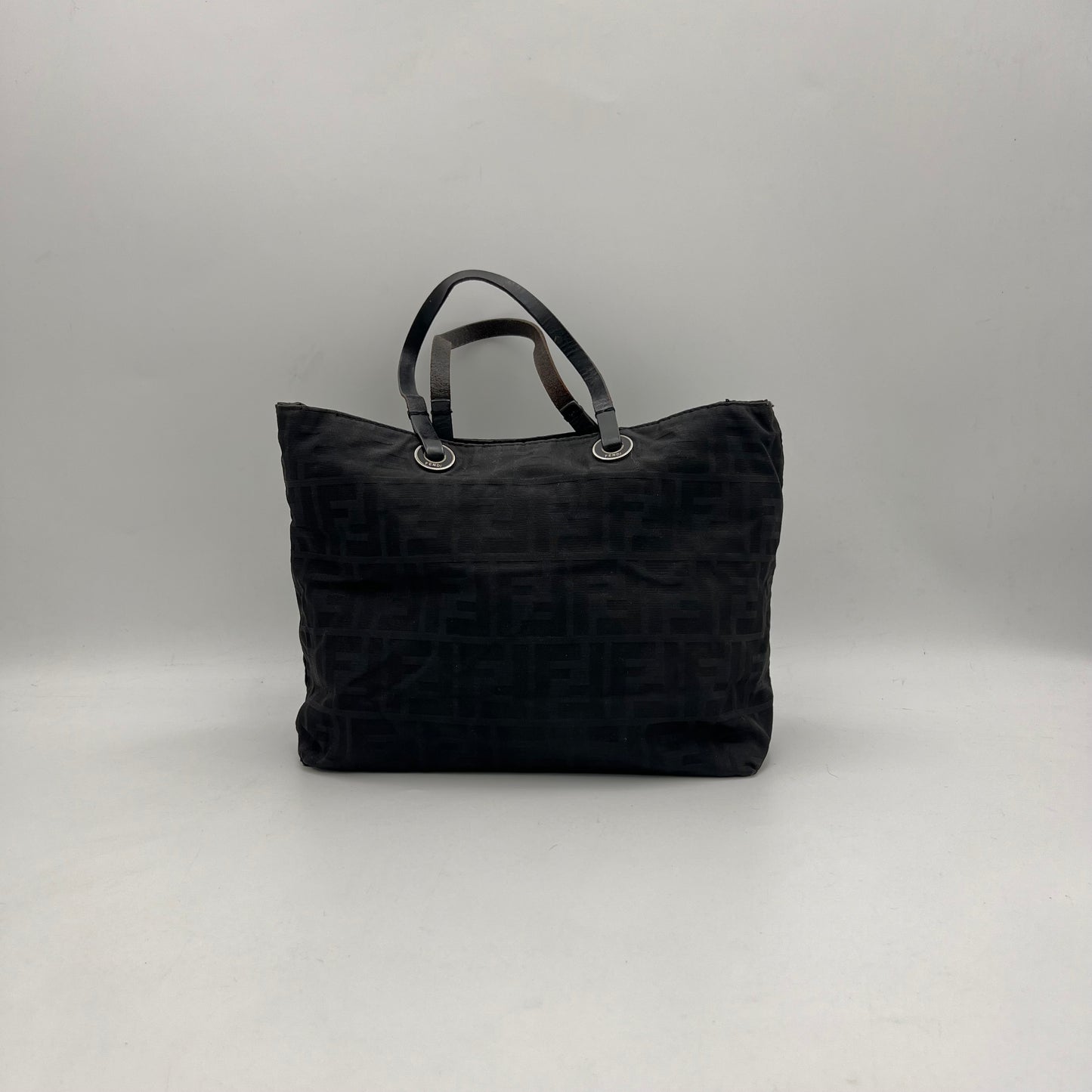 Fendi Black Zucca Canvas Small Handbag