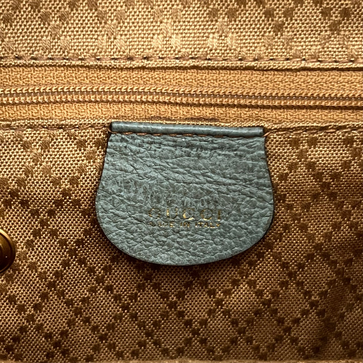 Gucci Green Suede Small Bamboo Backpack