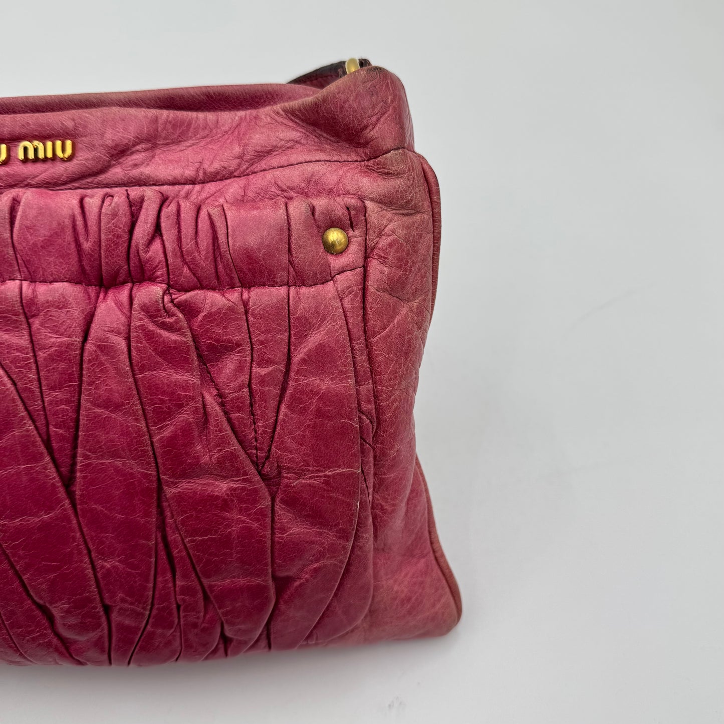 Miu Miu Pink Matelasse Front Pocket Pochette GHW