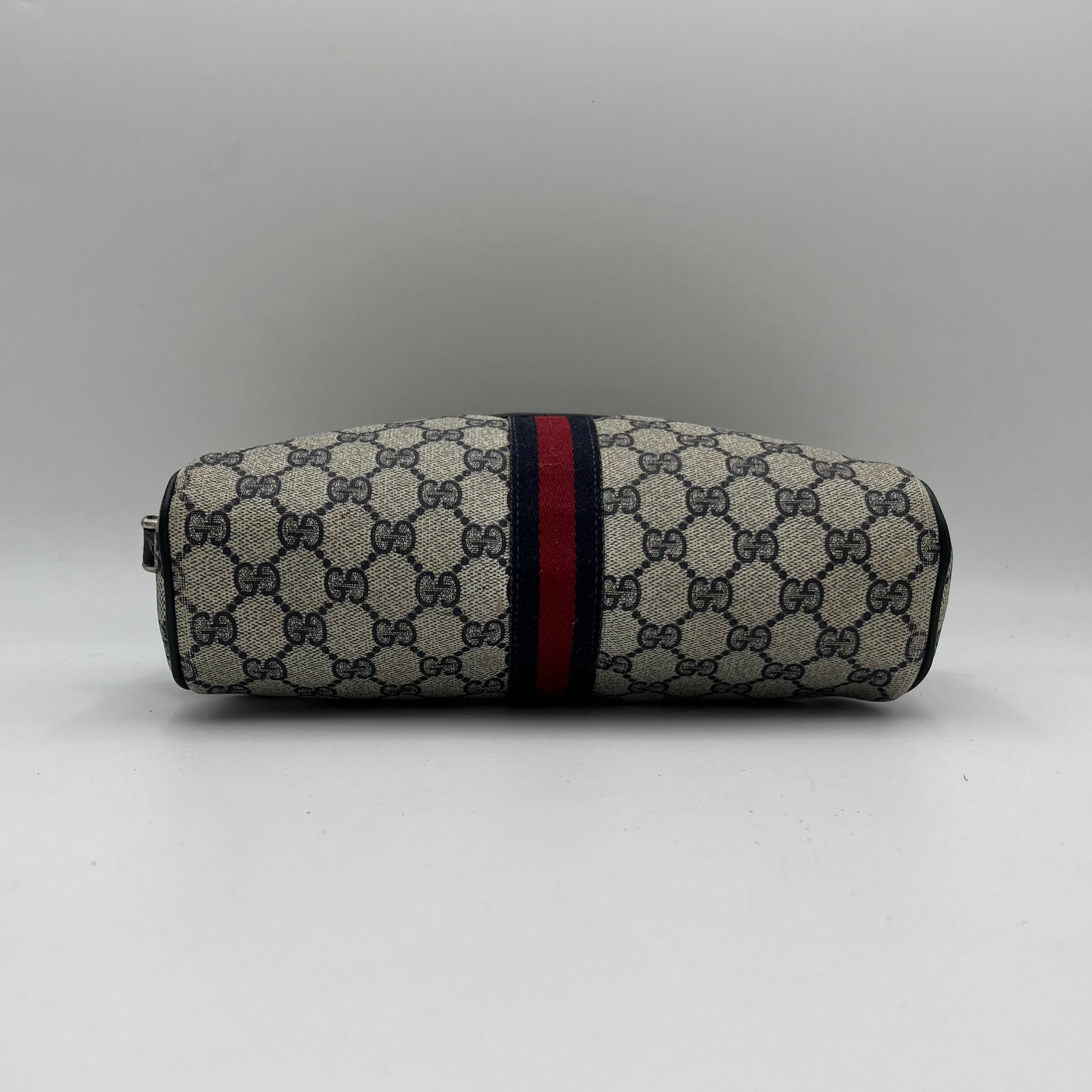 Gucci Vintage Monogram PVC Blue Red Sherryline Crossbody