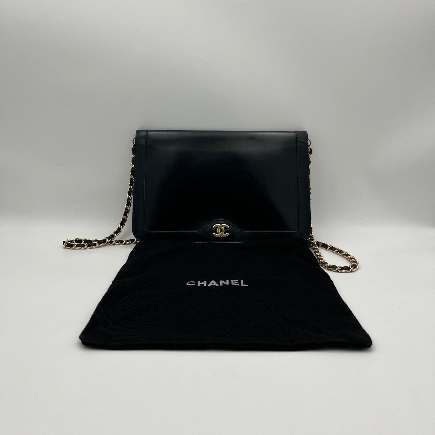 Chanel Dark Blue Single Full Flap Chain Bag