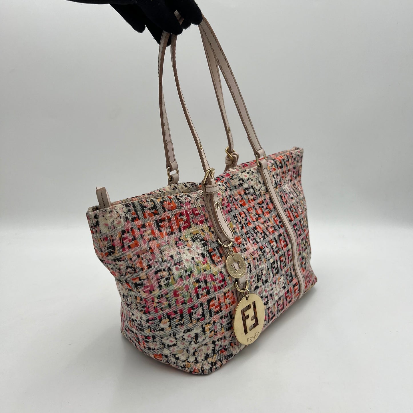 Fendi Multicolor Zucchino Floral Tote