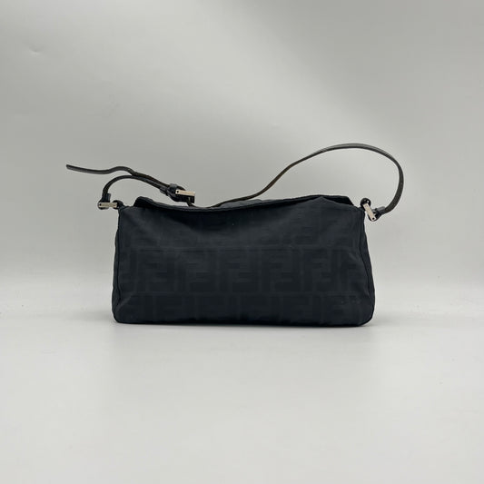 Fendi Black Zucca Baguette