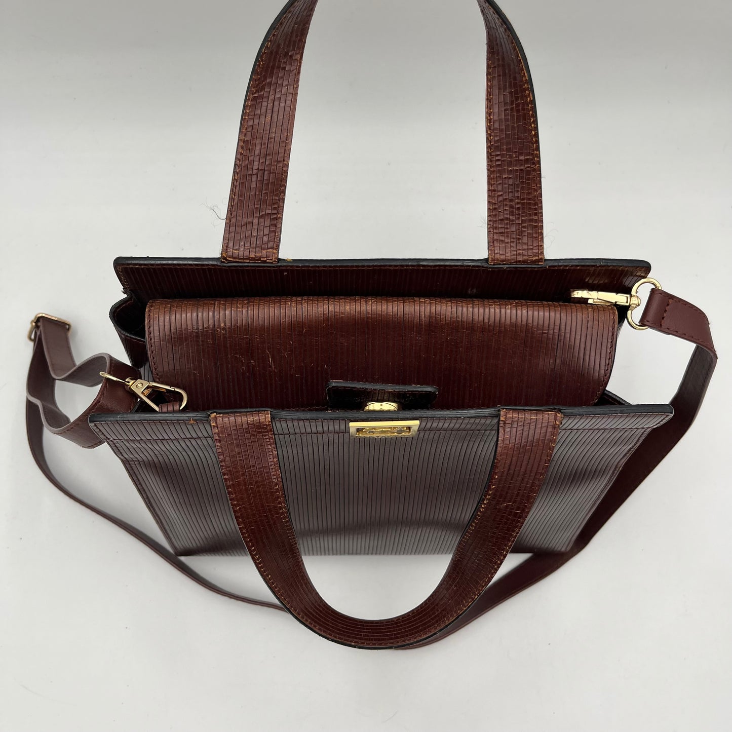 Celine Paris Vintage Brown Leather Handbag