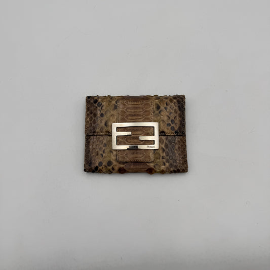Fendi Python FF Buckle Trifold Short Wallet