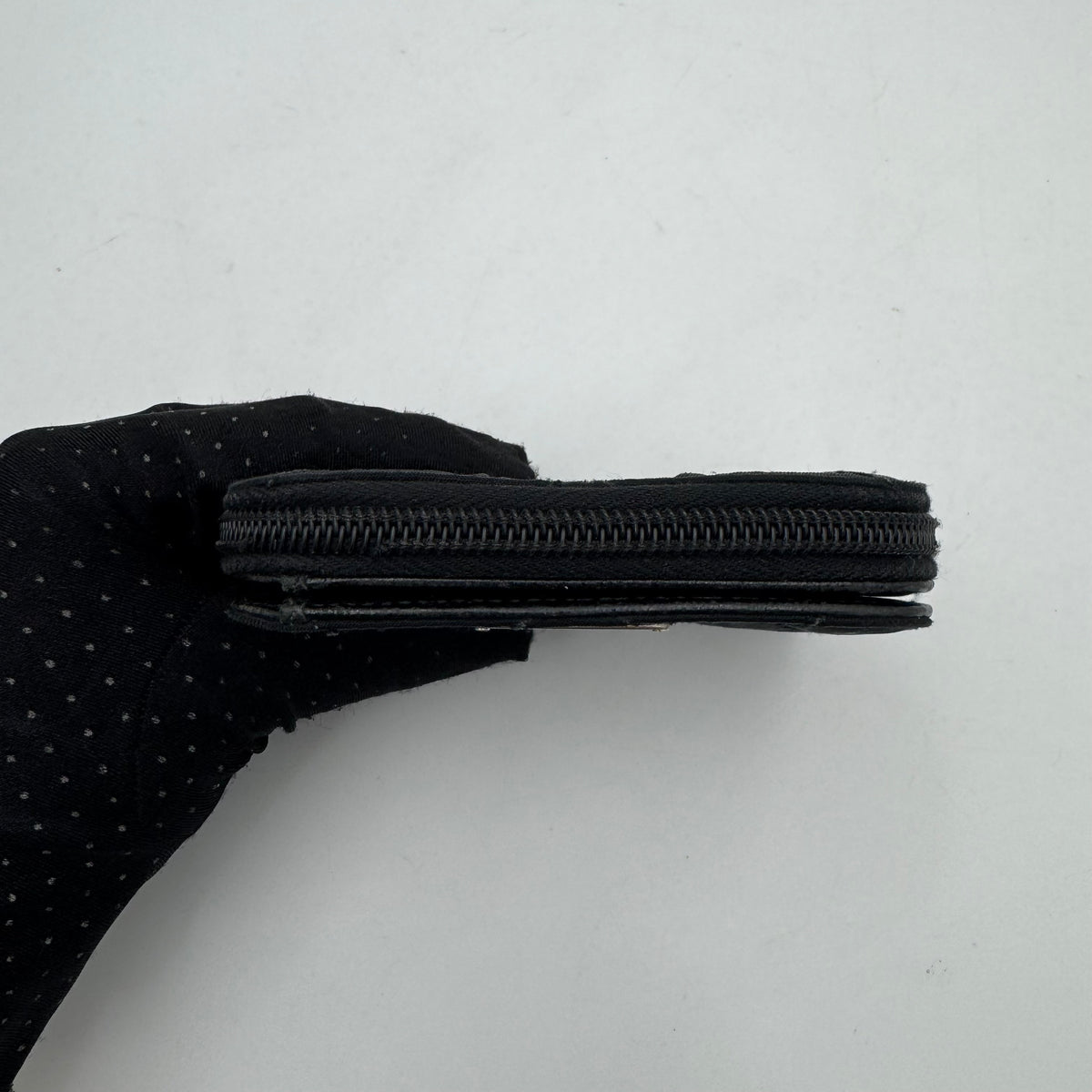 Prada Black Quilted Nylon Short Bifold Zippy Wallet