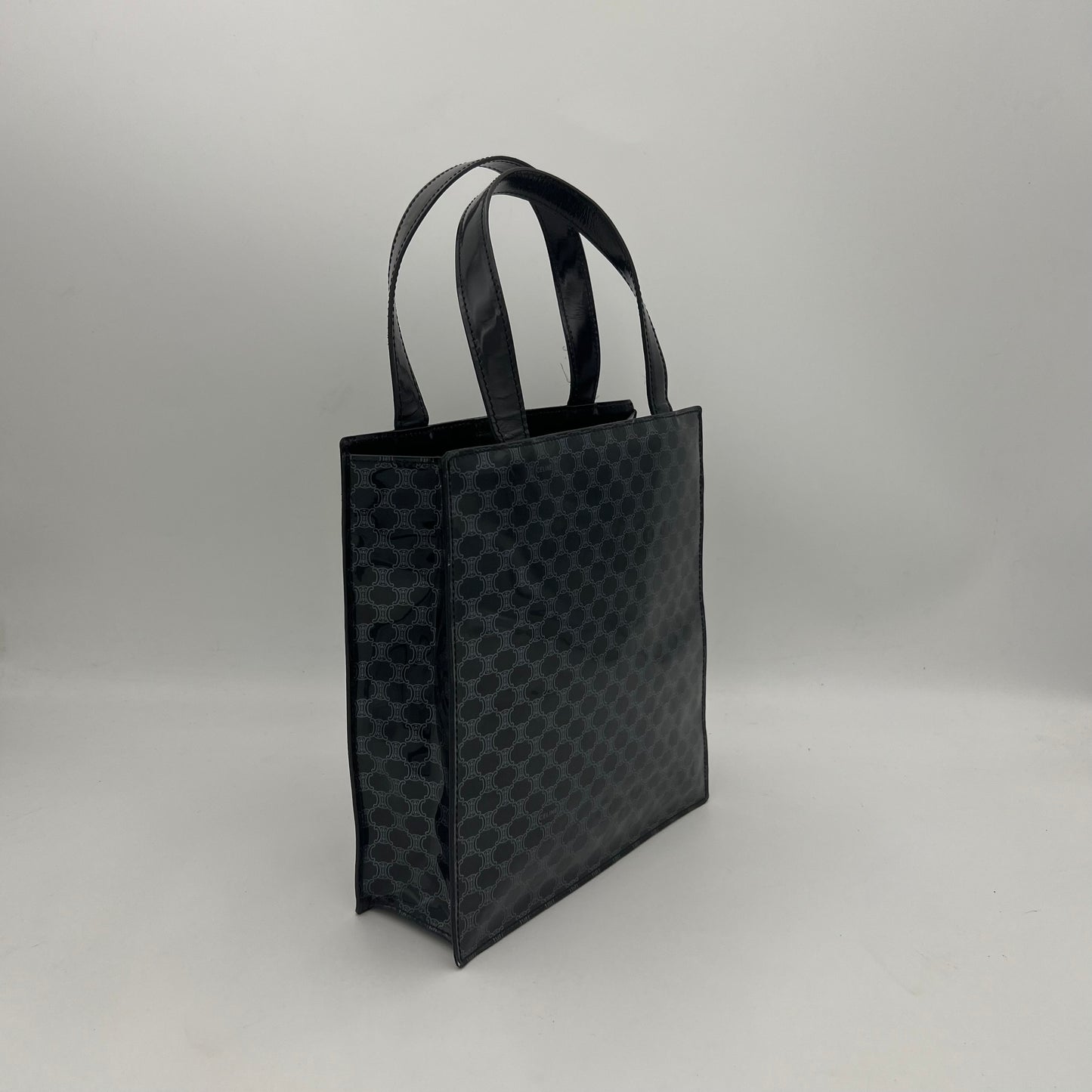 Celine Paris Black Macadam Vinyl Small Tote