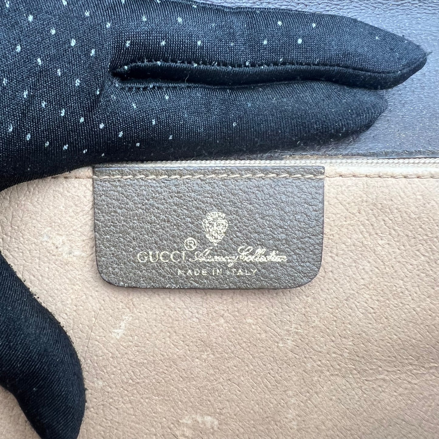Gucci Monogram PVC Flap Clutch Crossbody