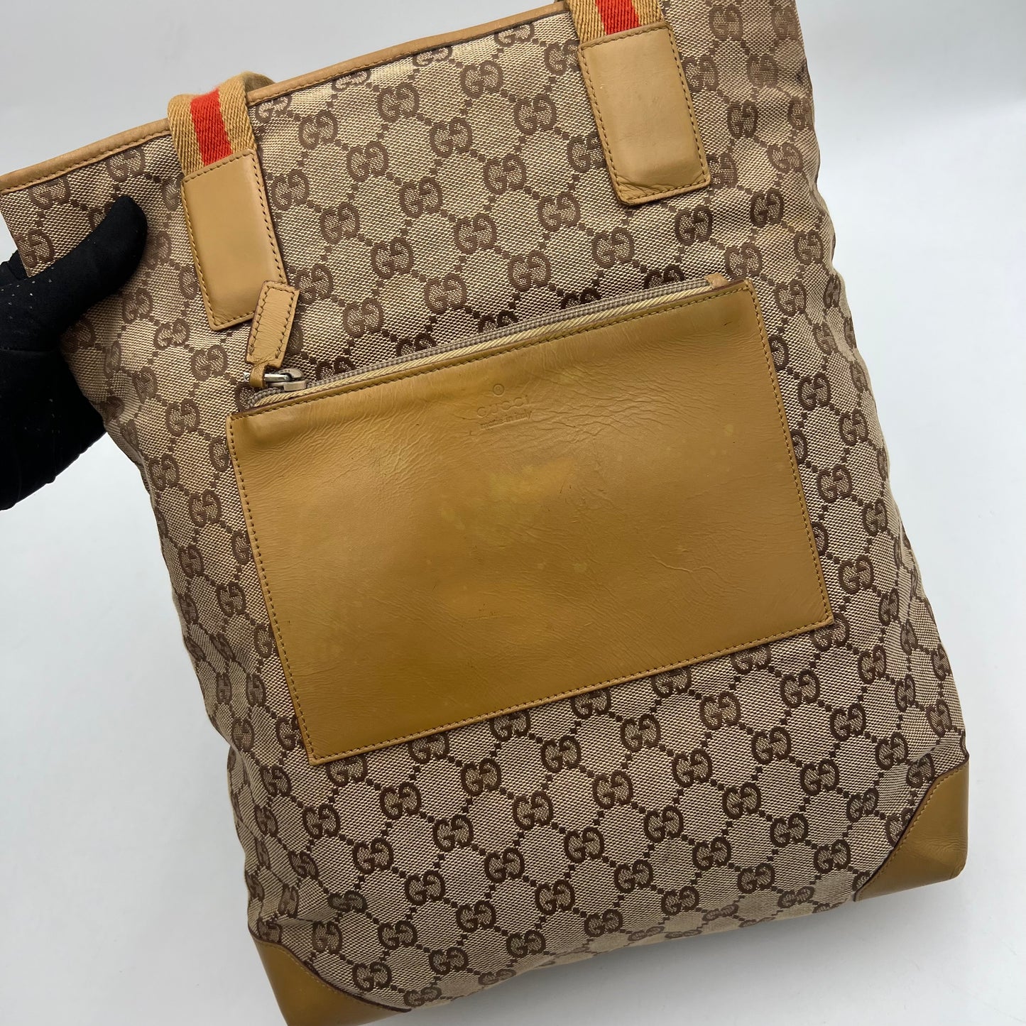 Gucci Sherryline Monogram Canvas Beige Zip Tote