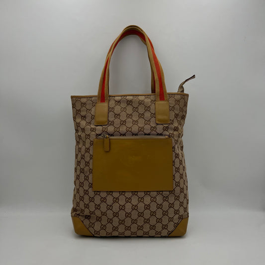 Gucci Sherryline Monogram Canvas Beige Zip Tote