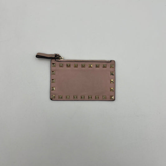 Valentino Garavani Nude Pink Leather Studded Cardholder