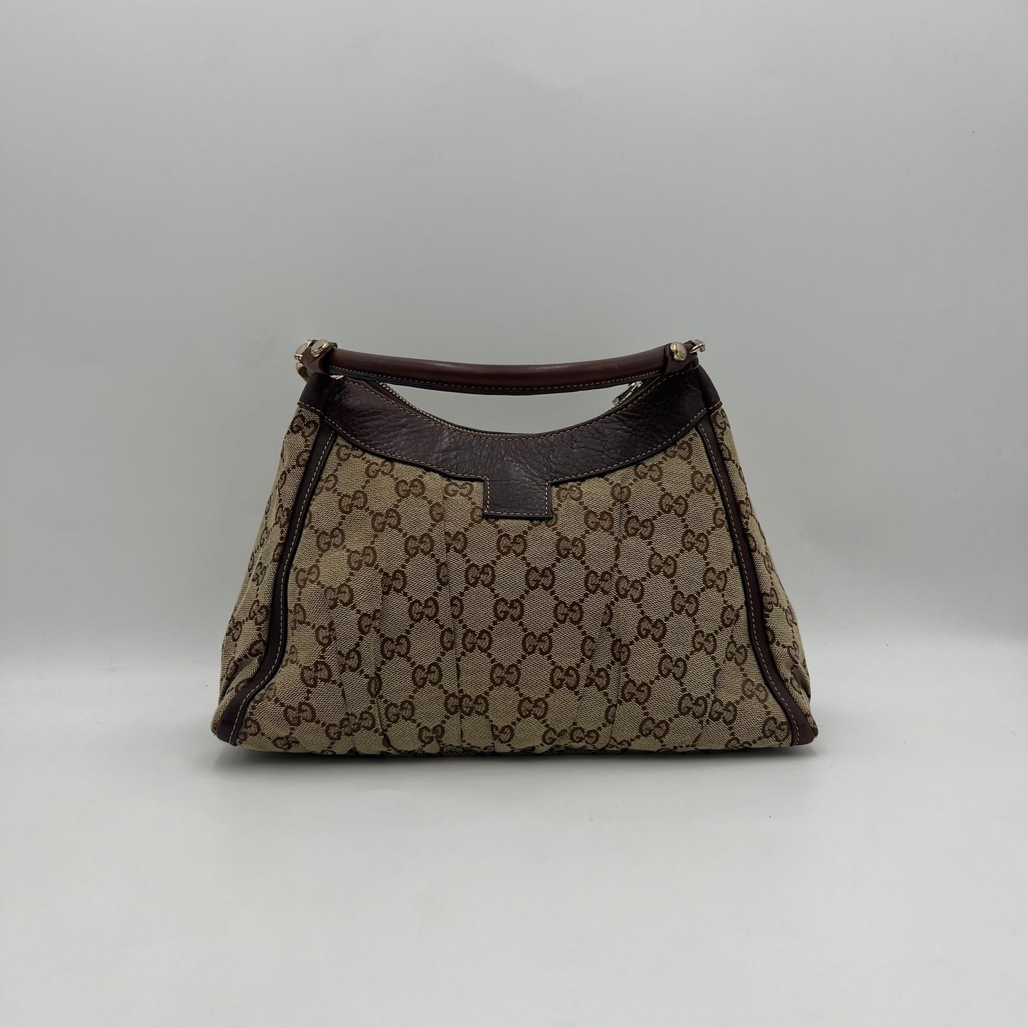 Gucci Brown Monogram Abbey D-Ring Hobo Shoulder Bag