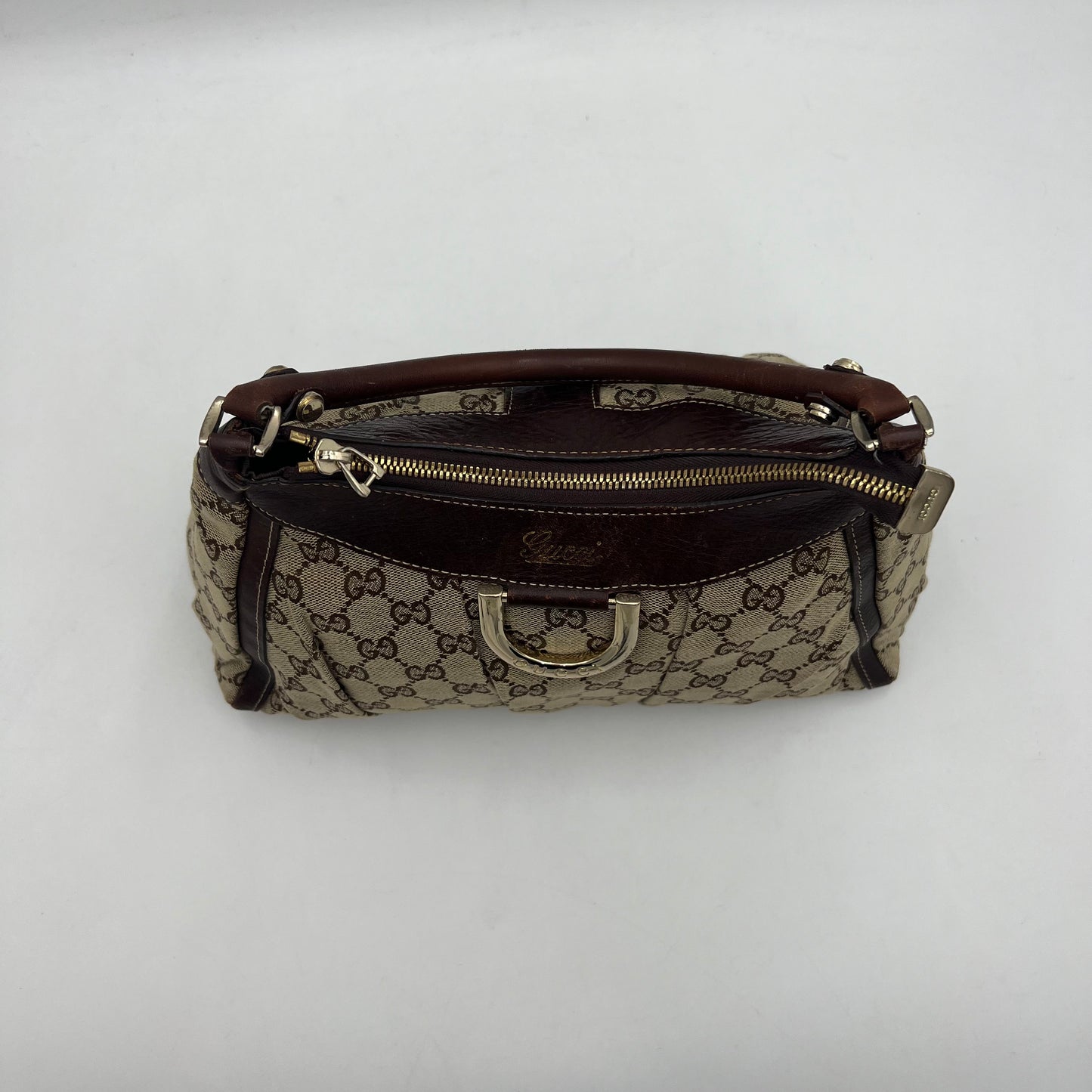 Gucci Brown Monogram Abbey D-Ring Hobo Shoulder Bag