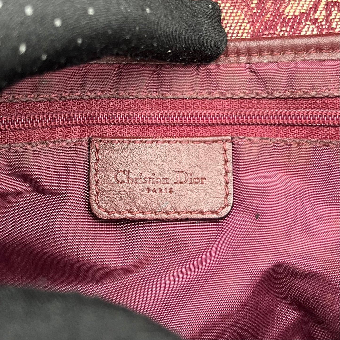 Christian Dior Burgundy Monogram Saddle