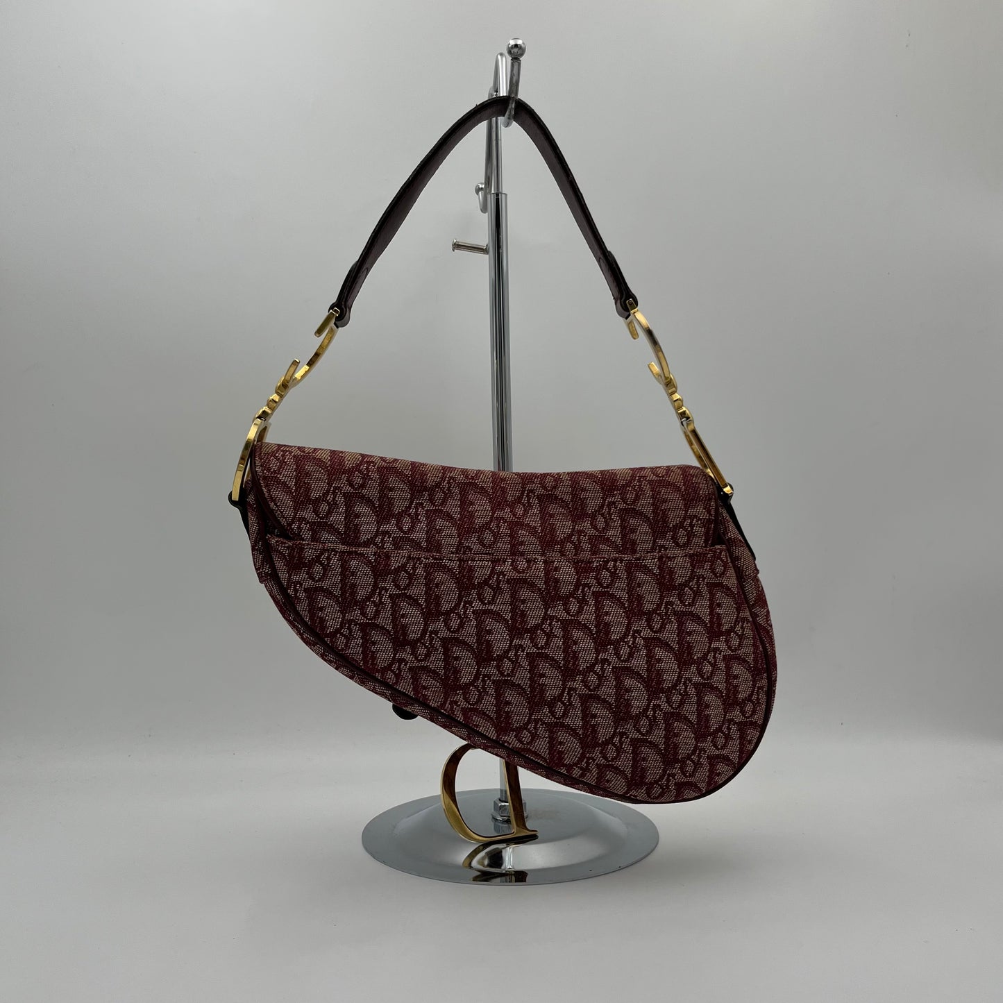 Christian Dior Burgundy Monogram Saddle