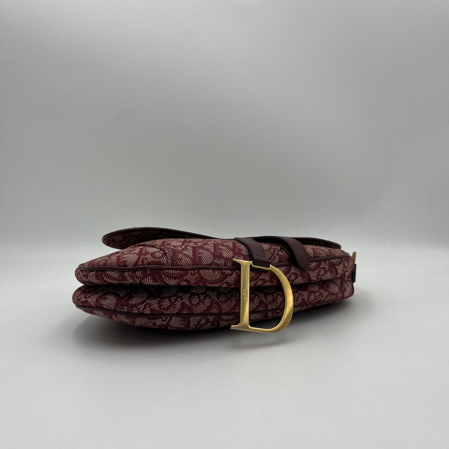 Christian Dior Burgundy Monogram Saddle