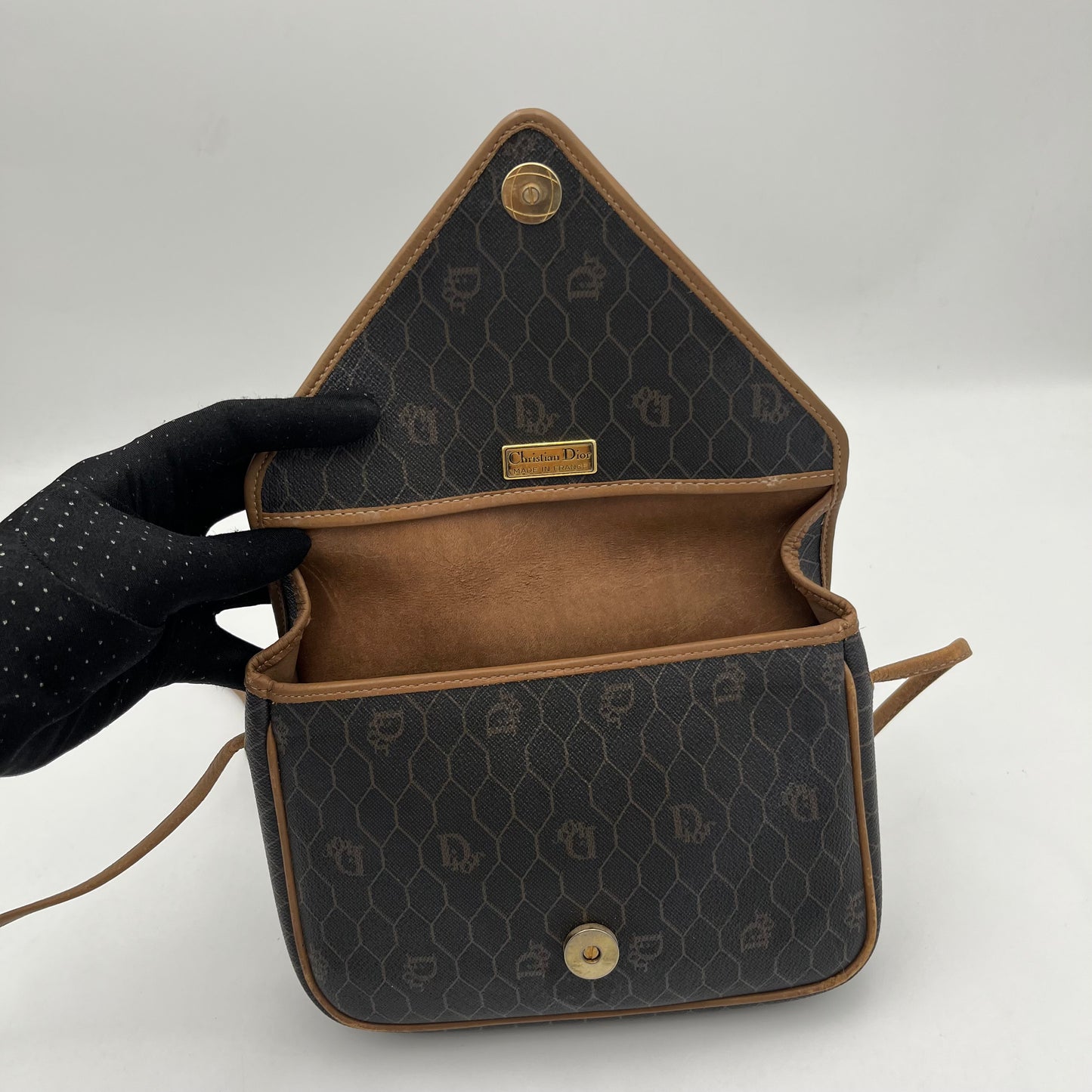 Christian Dior Dark Honeycomb Envelope Flap Crossbody