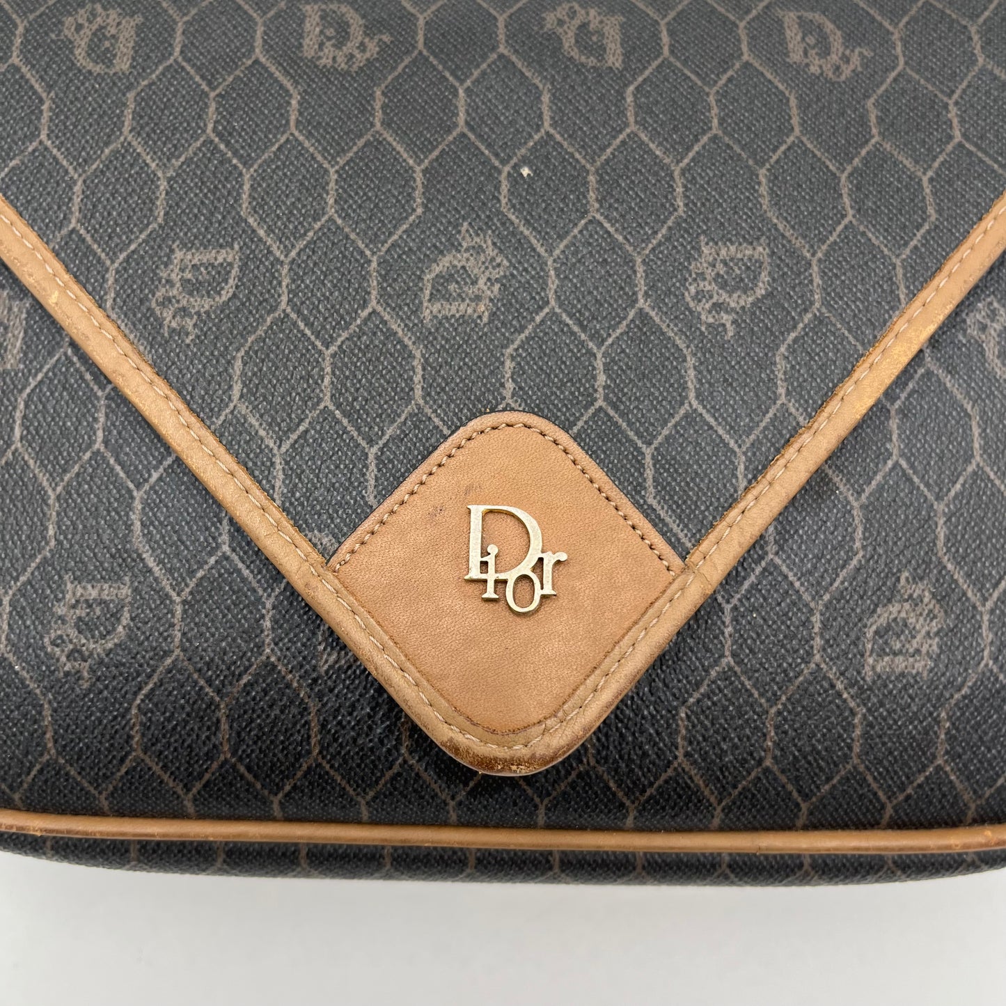 Christian Dior Dark Honeycomb Envelope Flap Crossbody