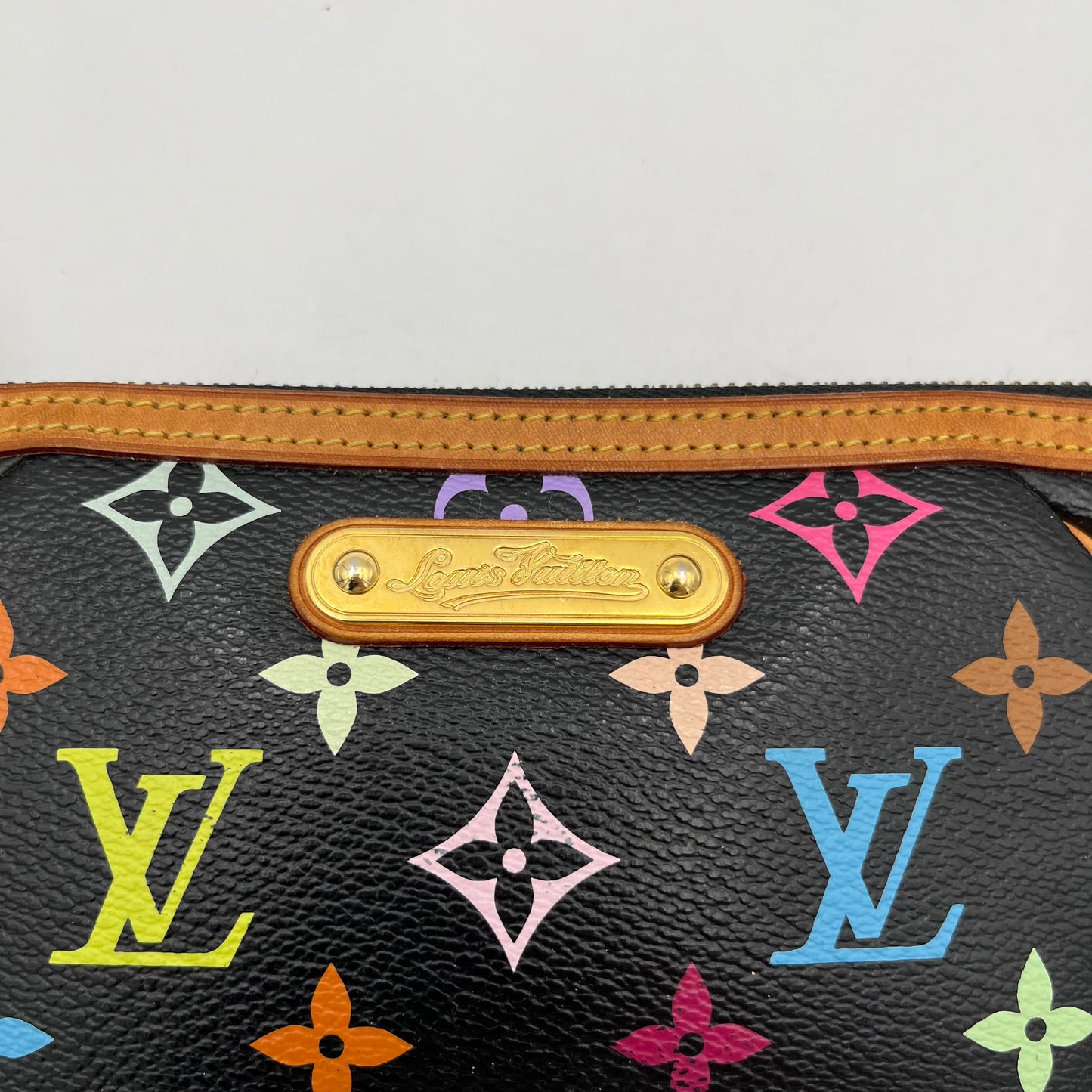 LV Takashi Murakami Black Multicolor Milla Cloth Pochette