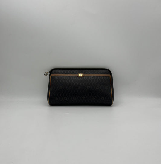 Christian Dior Dark Honeycomb Pouch Clutch