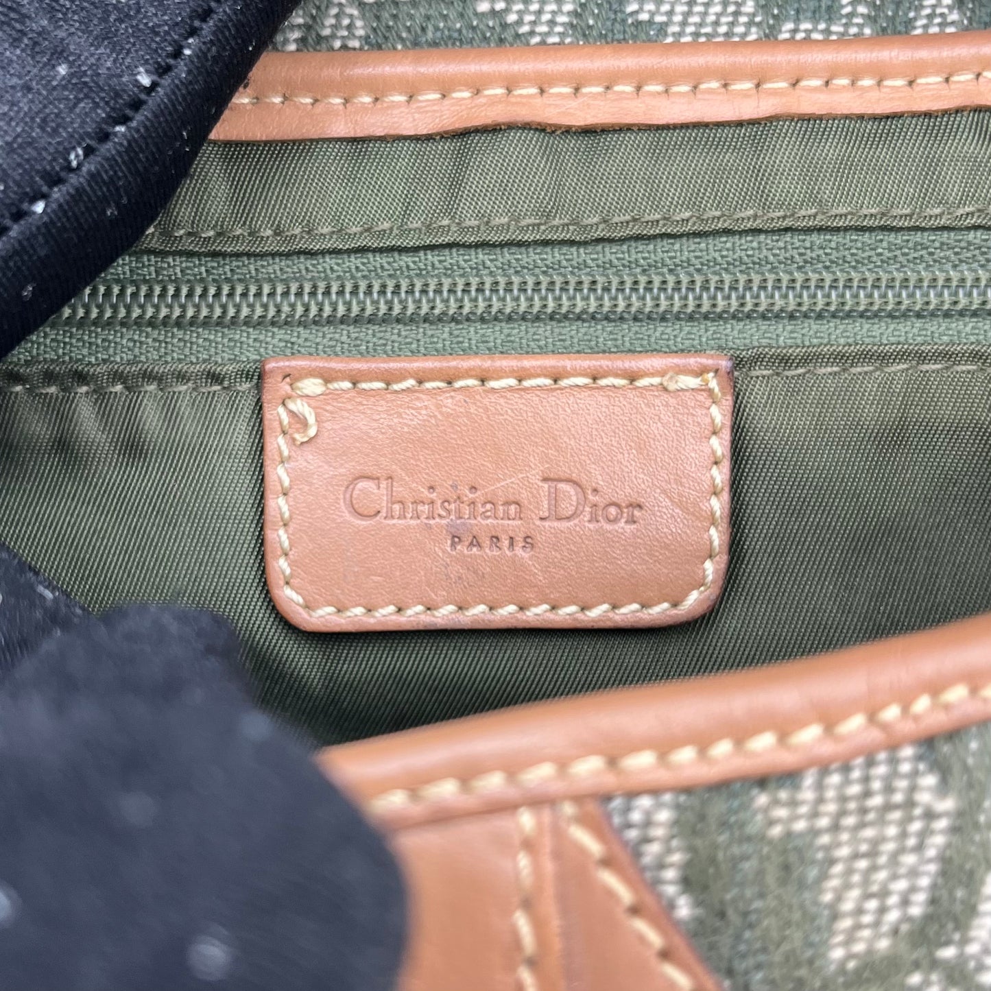 Christian Dior Green Monogram Saddle