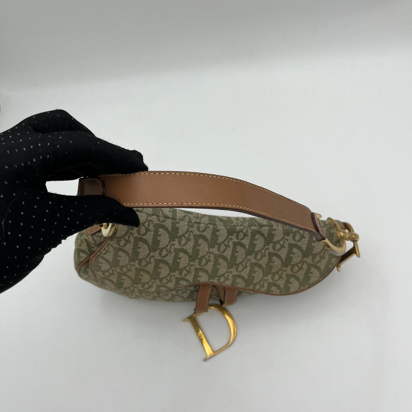 Christian Dior Green Monogram Saddle