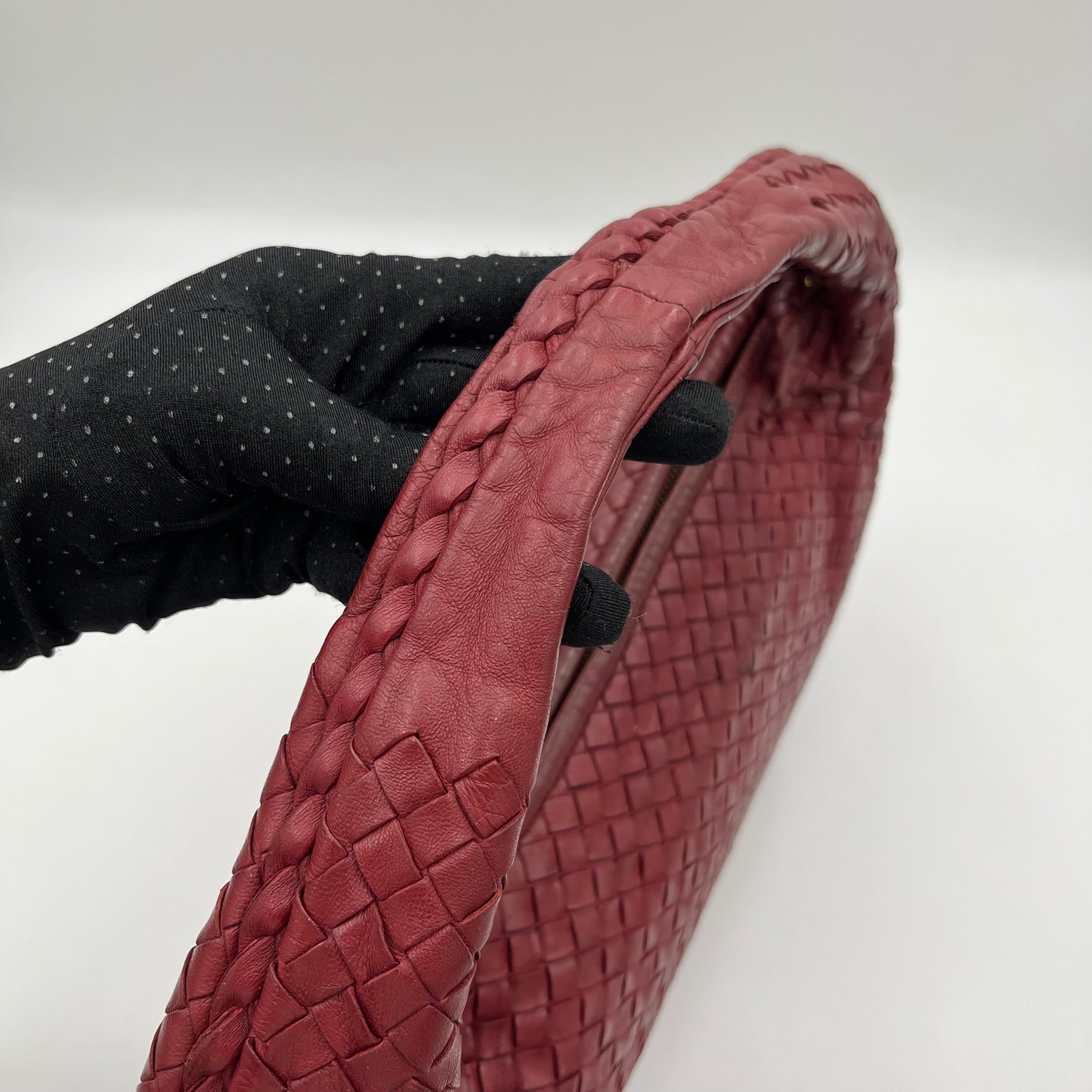Bottega Veneta Red Intrecciato Large Hobo Shoulder Bag