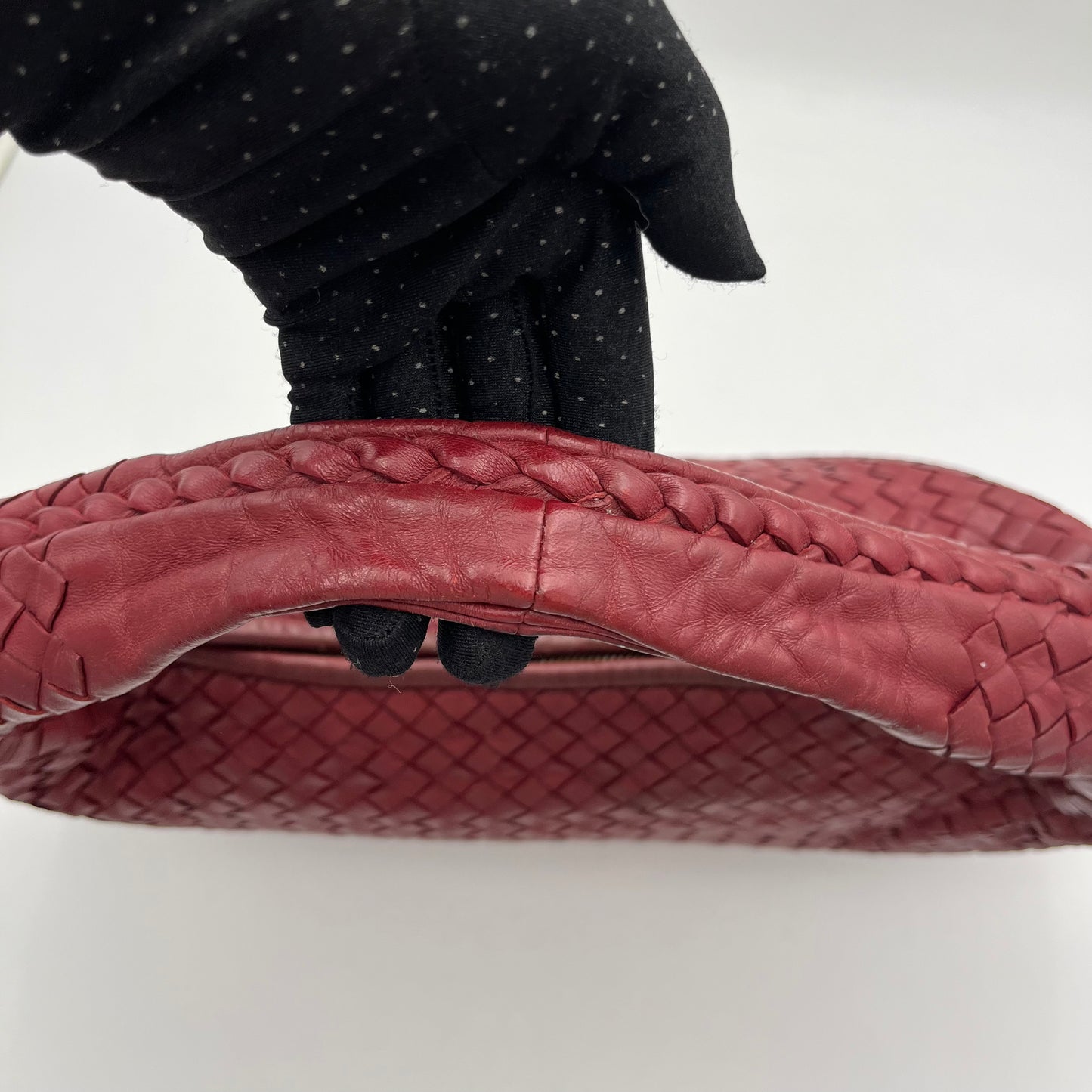 Bottega Veneta Red Intrecciato Large Hobo Shoulder Bag
