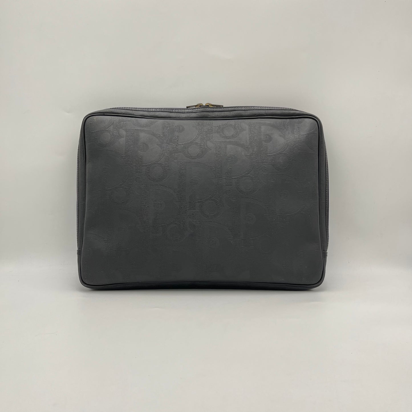 Christian Dior Black Oblique PVC Large Clutch