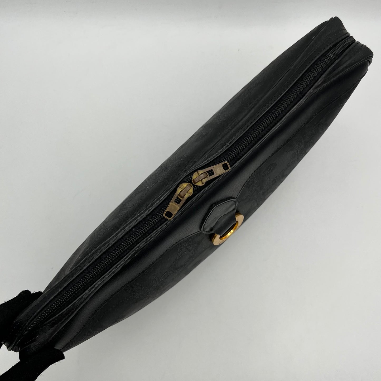 Christian Dior Black Oblique PVC Large Clutch