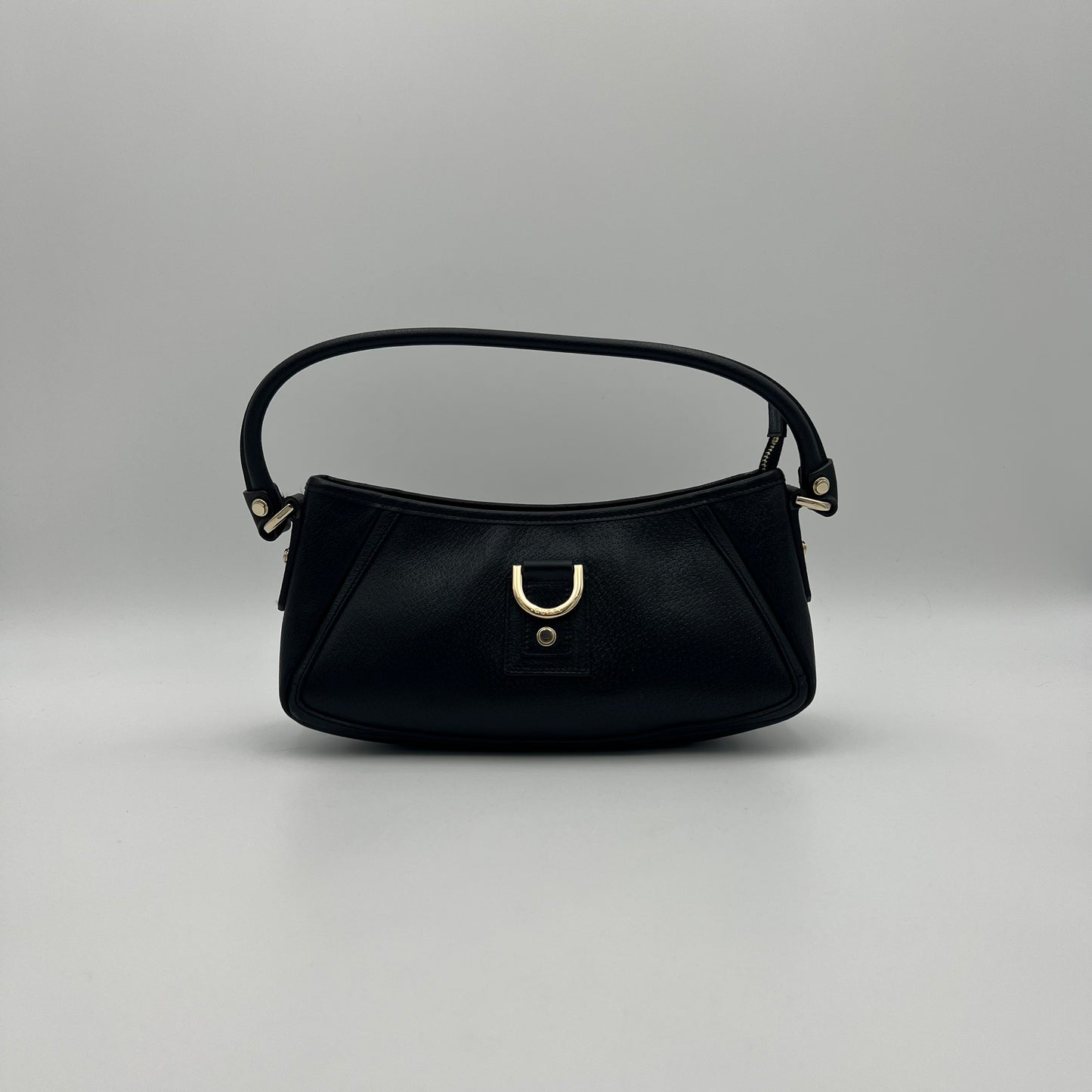 Gucci Black Leather Abbey D-Ring Pochette