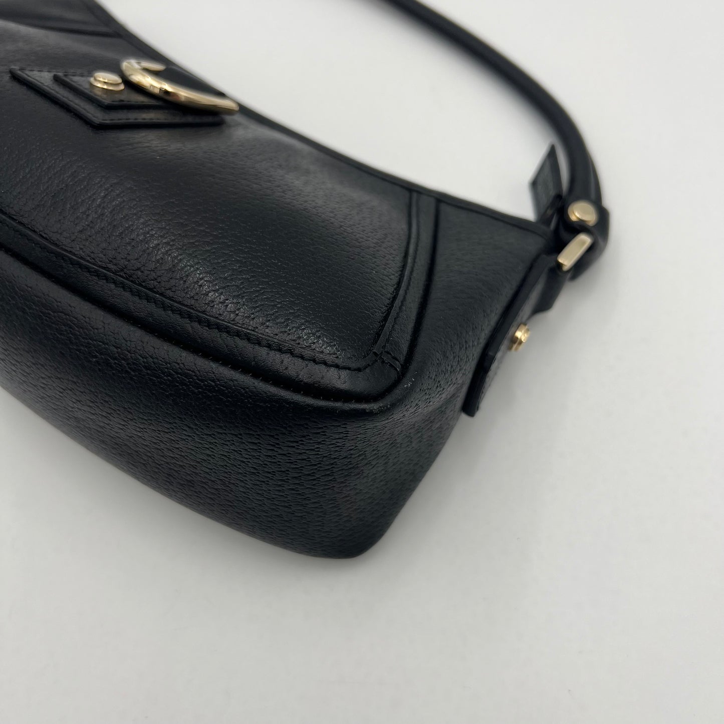 Gucci Black Leather Abbey D-Ring Pochette