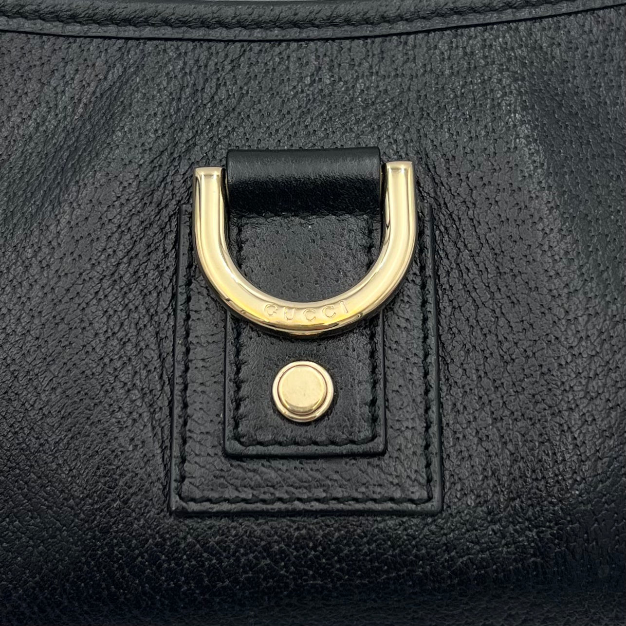 Gucci Black Leather Abbey D-Ring Pochette