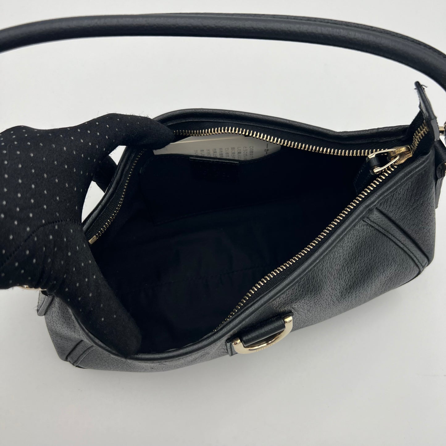 Gucci Black Leather Abbey D-Ring Pochette