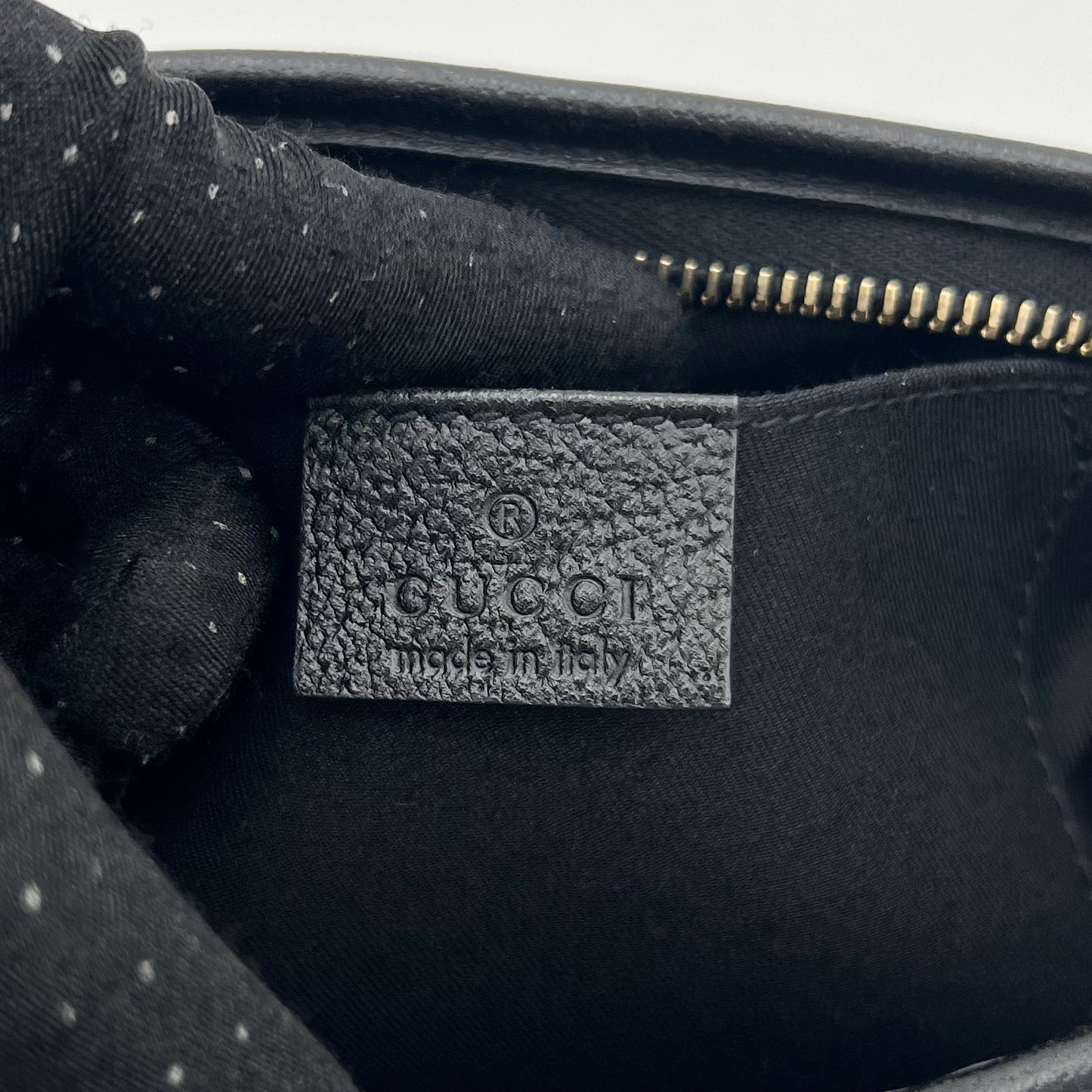 Gucci Black Leather Abbey D-Ring Pochette