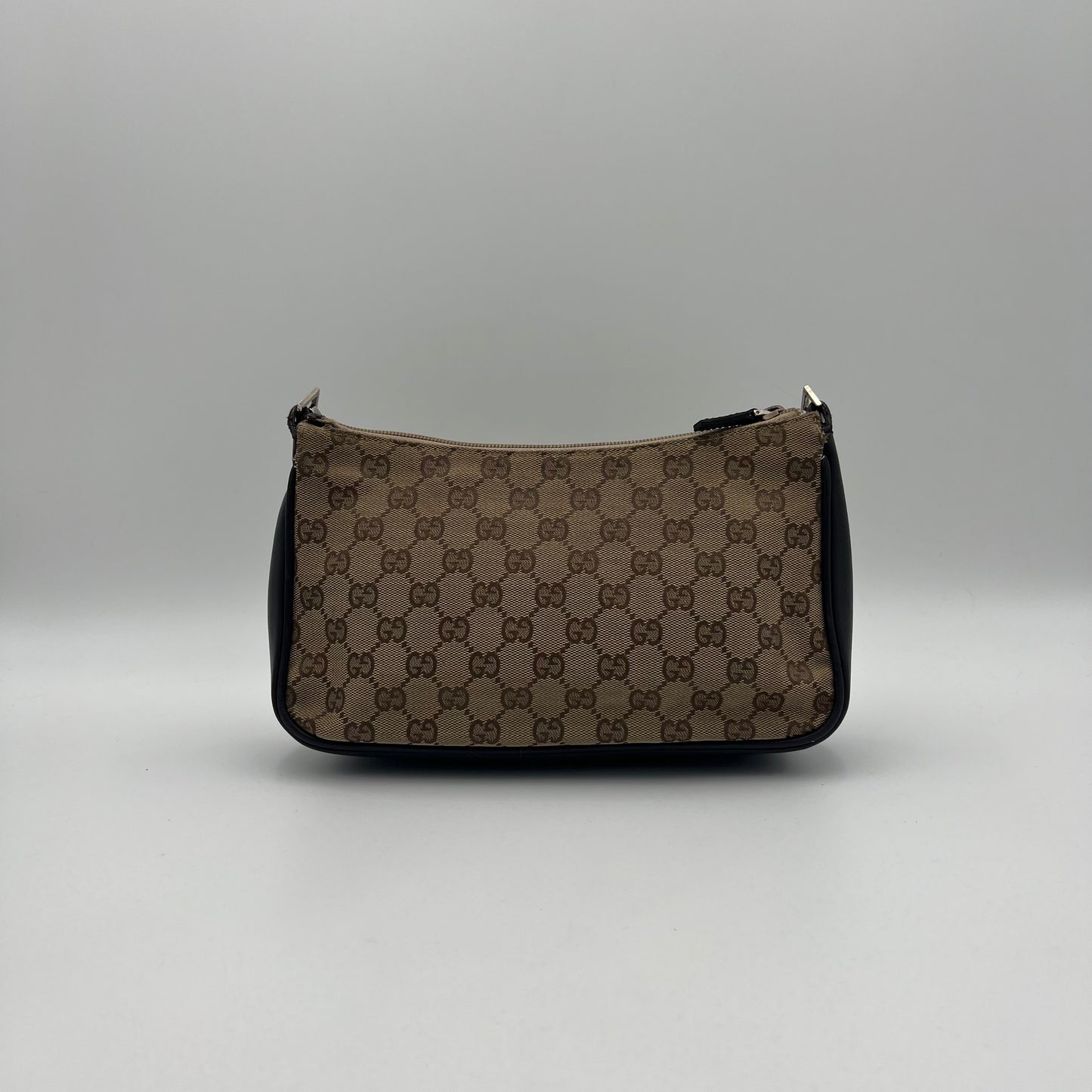 Gucci Brown Monogram Canvas Bamboo Shoulder Bag