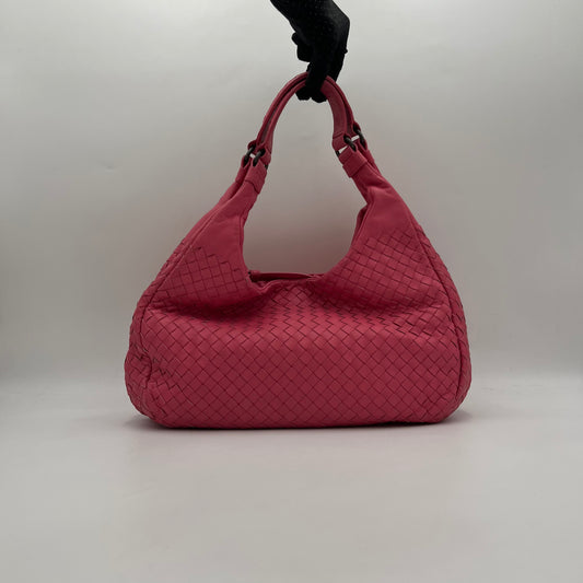Bottega Veneta Pink Intrecciato Campana Hobo Shoulder Bag