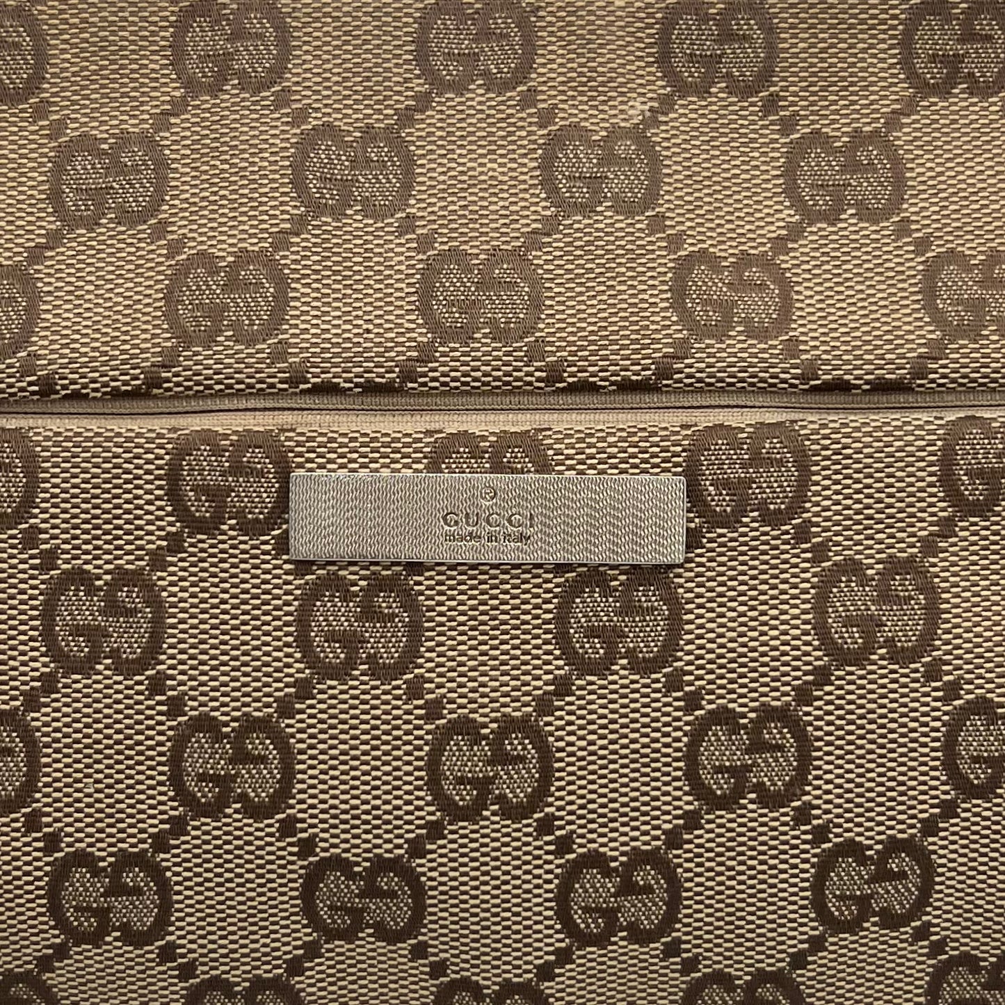 Gucci Brown Monogram Canvas Bamboo Shoulder Bag