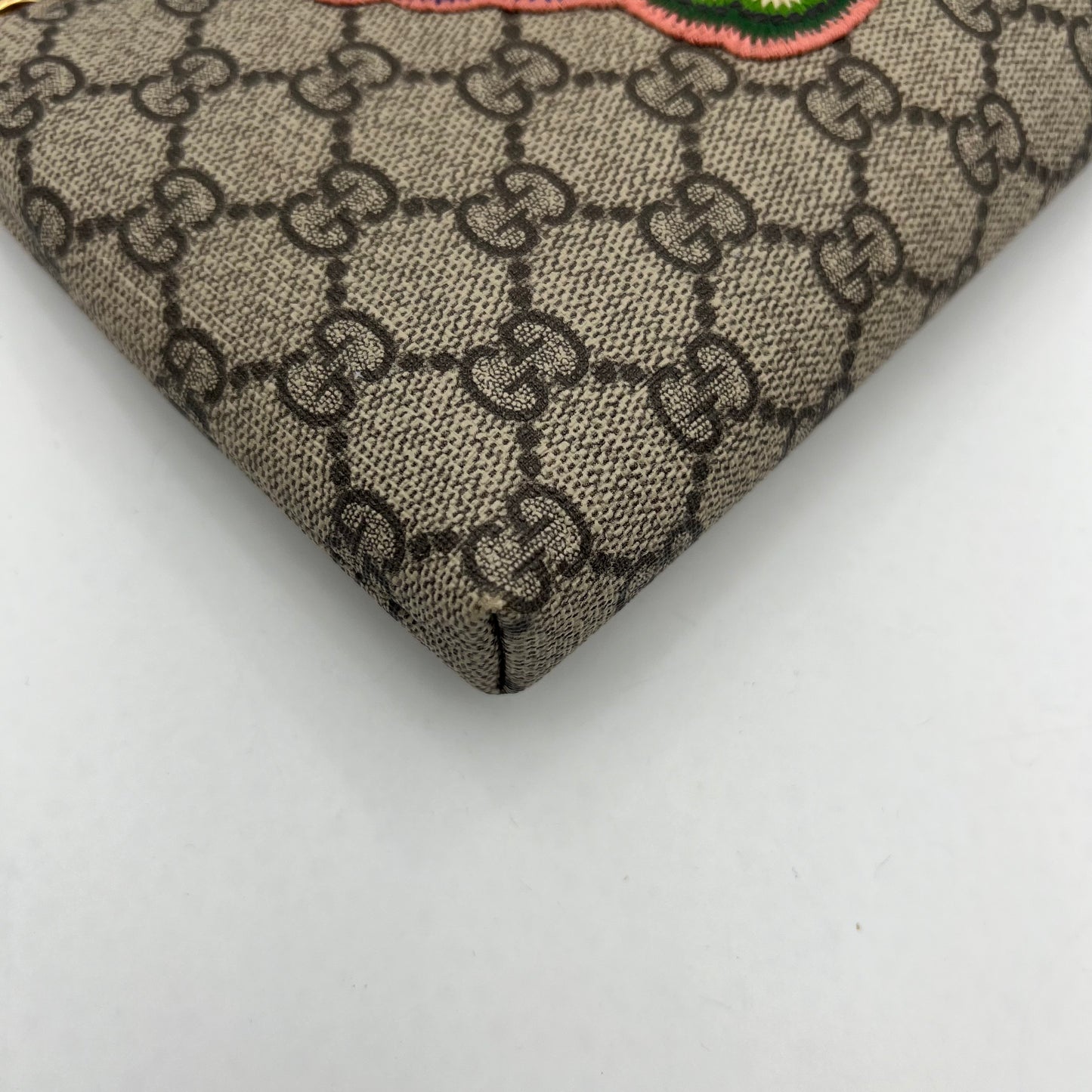 Gucci Monogram Supreme Butterfly Embroidered Chain Pochette